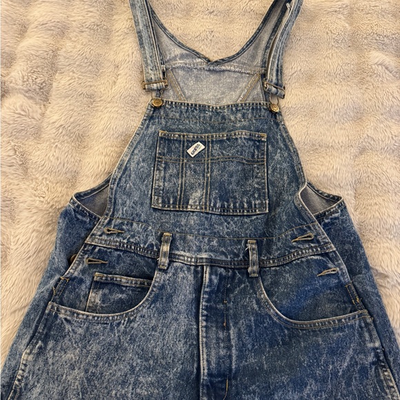 Guess VINTAGE Acid Wash Blue Denim Overalls